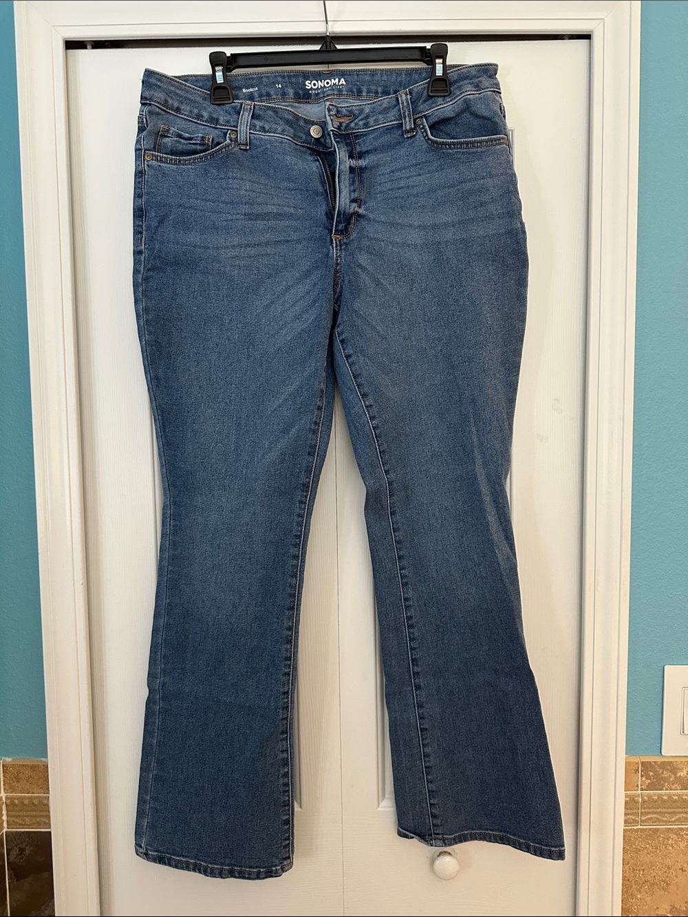 Sonoma Denim Flare Jeans in Mid Blue Wash